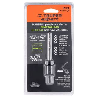 Mandril De 3/8" Para Sierras Cortacirculos De 9/16"- 1-1/16" Truper Mand-3/8 (18122)