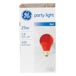 Foco Fiesta Rojo 25w 125v A19 General Electric
