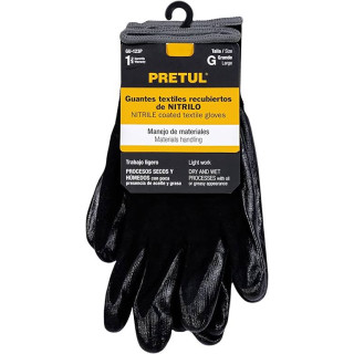 Guantes Recubiertos De Nitrilo Grandes Pretul Gu-123p
