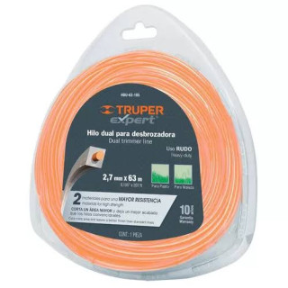 Hilo Dual Para Desbrozadora 2.7mm X 63mt Truper Hdu-63-105