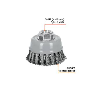 Carda Copa 3" Alambre Trenzado Grueso Multirosca Truper Ct-608mrx