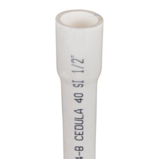 Tubo Pvc Hidraulico C-40 De 1/2" X 6mt Iusa (616816) 1 Campana