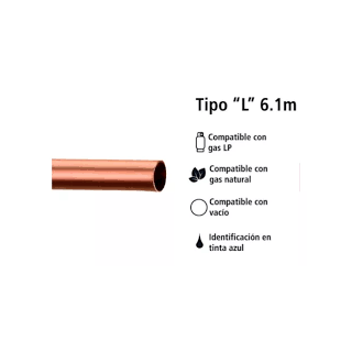 Tubo De Cobre "tipo L" Para Gas 1/2" X 6.10mts (308761)
