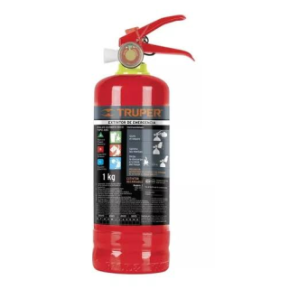 Extinguidor De Polvo Quimico Recargable Tipo Abc 1kg Truper Ext-1000
