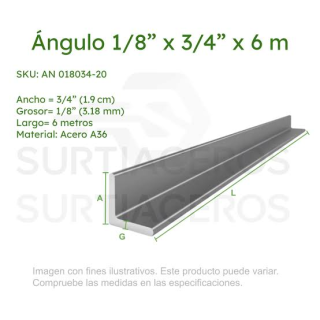 Angulo De Fierro 1/8" X 3/4"