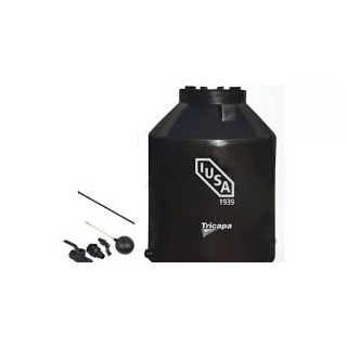 Tinaco Iusa Tricapa Negro De 750lts Con Accesorios Baja Presion (285065)