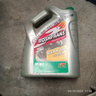 Aceite Gear Oil Api Gl-1 Sae250 5lt. Roshfrans