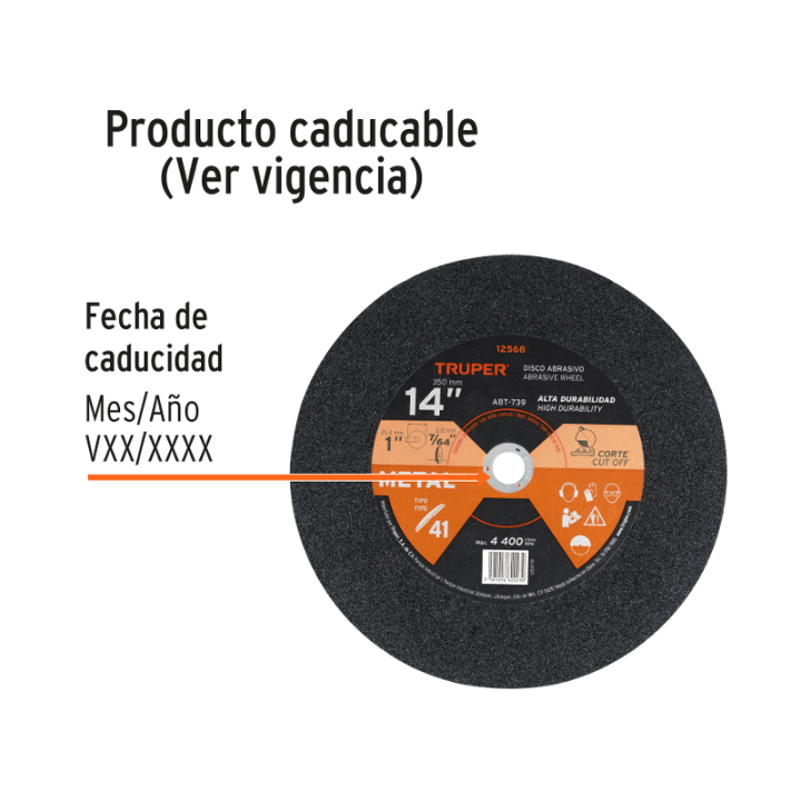 Disco Para Corte Metal 14" Truper Abt-739