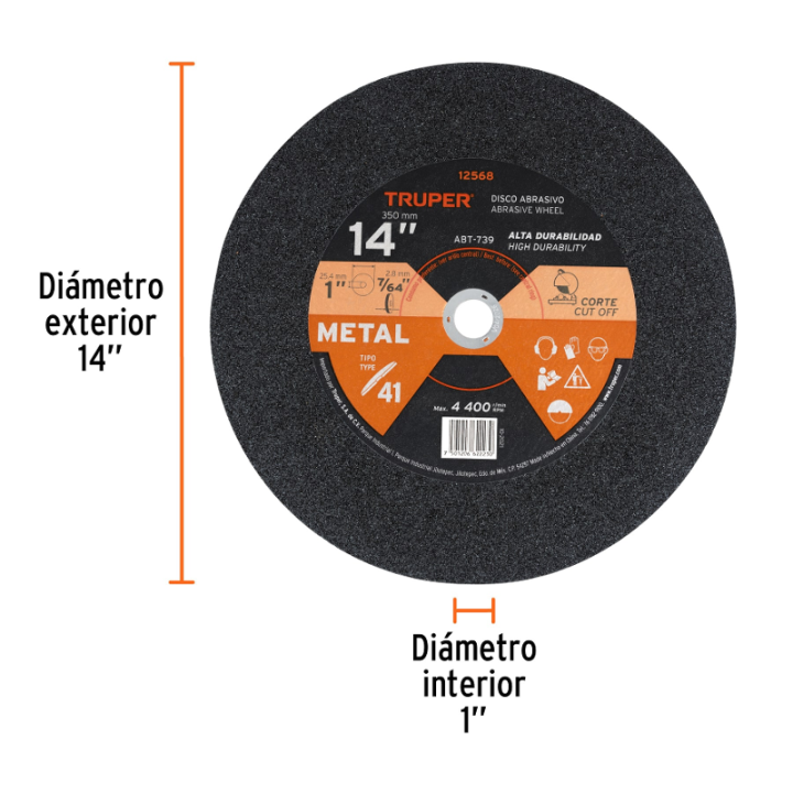 Disco Para Corte Metal 14" Truper Abt-739