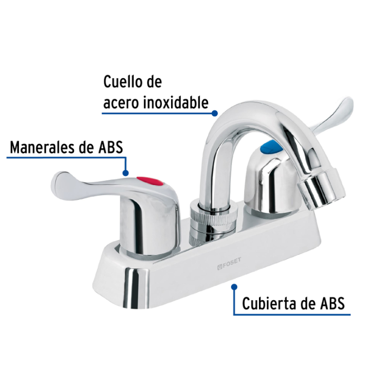 Mezcladora Para Lavabo  4" De Abs Foset Mp-050p