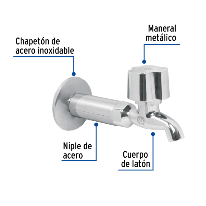 Llave Para Fregadero Con Niple Y Chapeton Basic Ll-f