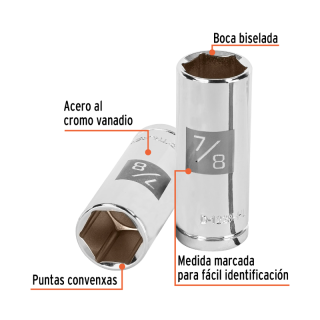 Dado Cuadro 1/2 Largo Truper 7/8" D-5328-h