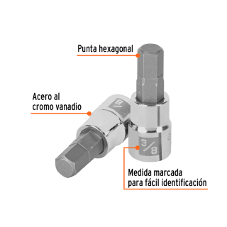 Dado 3/8 Punta Hexagonal Std D-4990-3/8 De 3/8"