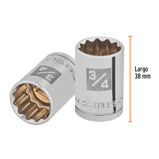 Dado 1/2 Std 12p Truper D-5424 De 3/4"