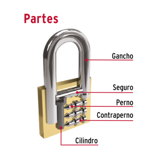 Candado De Hierro Gancho Largo 25mm Hermex Basic Chb-25pl