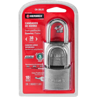 Candado Hierro Con Gemelo 38mm Hermex Ch-38x2
